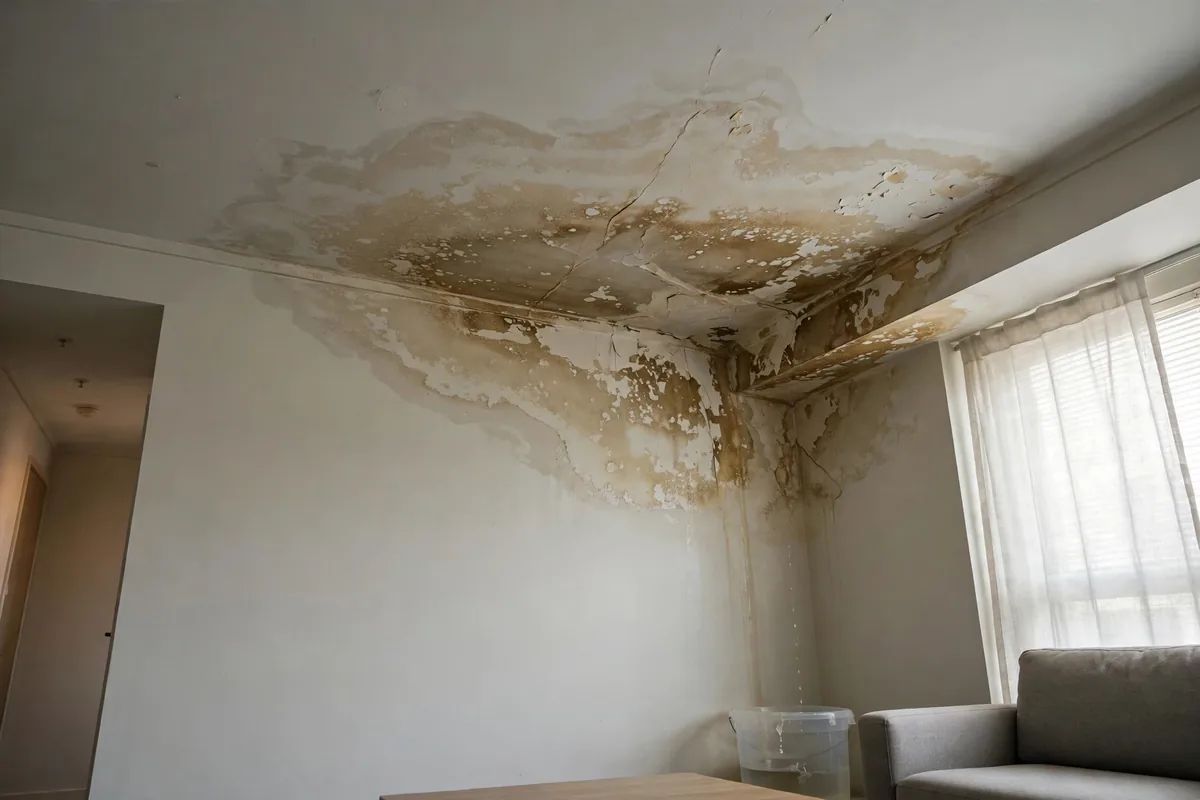 Does condo insurance cover water damage — a ceiling stain spreading in a condo unit after a leak from above